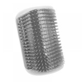 Cumpara ieftin Perie de masaj si curatarea blanii cu iarba Catnip pentru pisicute, montaj pe colturi, 8.5 x 12.5 cm, Gri