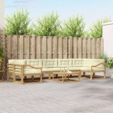 vidaXL Set de canapele de exterior cu pernă 6 pcs Alb și crem 3386214