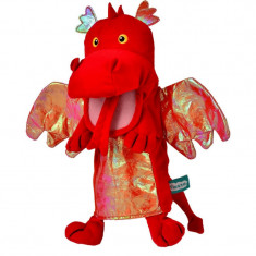 Marioneta de mana Dragon Fiesta Crafts, 28 x 28 cm, 3 ani+, Rosu