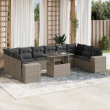 Gossi set canapele de gradina cu perne, 11 piese, gri, poliratan