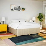 VidaXL Cadru de pat fără saltea, crem, 200x200 cm, textil