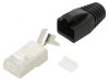 Conector RJ45 Cat 6 ecranat cu manșon pe cablu, mufă PIN 8