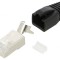Conector RJ45 Cat 6 ecranat cu manșon pe cablu, mufă PIN 8