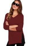 Cumpara ieftin BL970-81 Bluza casual cu decolteu in V si crapaturi laterale