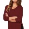 BL970-81 Bluza casual cu decolteu in V si crapaturi laterale
