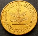 Cumpara ieftin Moneda 5 PFENNIG - GERMANIA, anul 1991 *cod 2891 A = A.UNC - litera J, Europa