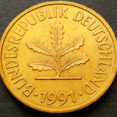 Moneda 5 PFENNIG - GERMANIA, anul 1991 *cod 2891 A = A.UNC - litera J