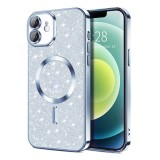 Husa premium iPhone 12 Techsuit Luxury Glitter MagSafe, bleu