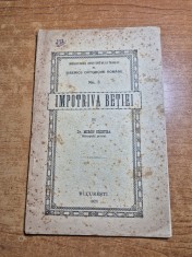 biblioteca bisericii ortodoxe romane - impotriva betiei - patriarhul miron cristea - din anul 1923