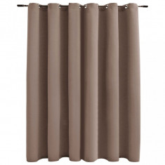 Draperie opacă cu inele metalice, gri taupe, 290 x 245 cm