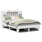 Cumpara ieftin Cadru de pat fara saltea, alb, 160x200 cm, lemn masiv pin