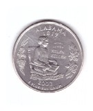Moneda SUA 25 centi/quarter dollar 2003 D, Alabama 1819, stare foarte buna, America de Nord, Cupru-Nichel