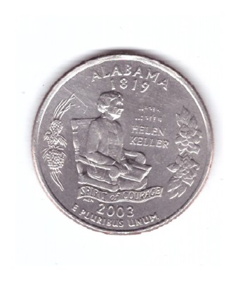 Moneda SUA 25 centi/quarter dollar 2003 D, Alabama 1819, stare foarte buna foto