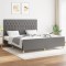 vidaXL Cadru de pat fără saltea, gri &icirc;nchis, 160x200 cm, textil 3125309