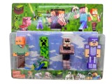 Set 4 figurine 12 cm tip Minecraft Creeper cu accesorii arme si unelte