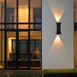 Aplica LED AX220 de Exterior si Interior, 2 Surse x 10W, Metalic, Negru, 3000K