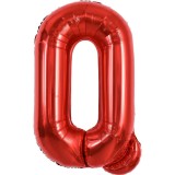 Balon folie metalizata litera q, flippy, 40 cm, umflati cu heliu sau aer, ambalaj individual, pai inclus, rosu