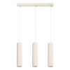 Lampă Suspendată Karbon Bej Aluminiu Cu 3 Becuri Tub Minimalistă De Interior.