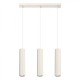 Lampă Suspendată Karbon Bej Aluminiu Cu 3 Becuri Tub Minimalistă De Interior.