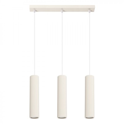 Lampă Suspendată Karbon Bej Aluminiu Cu 3 Becuri Tub Minimalistă De Interior. foto