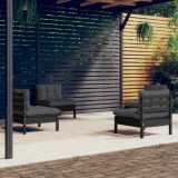 Cumpara ieftin Set mobilier grădină cu perne antracit, 4 piese, lemn de pin