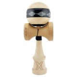 Jucarie de indemanare din lemn, Kendama X, Frequency Flippy, Super Sticky, 18 cm, Negru, Maro