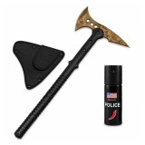 Cumpara ieftin Set topor Survivor si spray paralizant chili DEPOX&reg;, Desert Camo, 39 cm/60 ml, negru
