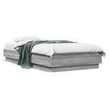 VidaXL Cadru de pat cu lumini LED, gri sonoma, 75x190 cm