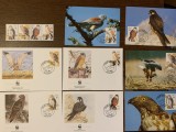 Maltat - pasari - soim - serie 4 timbre MNH, 4 FDC, 4 maxime, fauna wwf