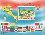 |Romania, LP 1238/1990, Turneul final C.M. de Fotbal Italia, col. nedant., MNH, Nestampilat