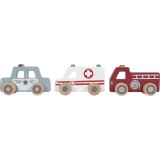 Little Dutch Emergency Vehicles mașinuță din lemn 12 m+ 3 buc