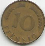 No(3) moneda-GERMANIA 10 PFENNIG / 1950. J