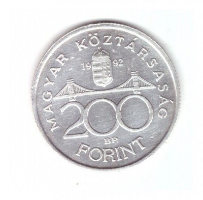 Moneda Ungaria 200 forint 1992 Comemorativa Banca Nationala, stare foarte buna foto