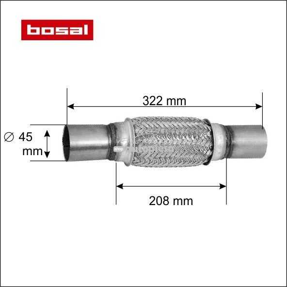 Racord flexibil toba esapament 45 x 322 mm BOSAL 265-703