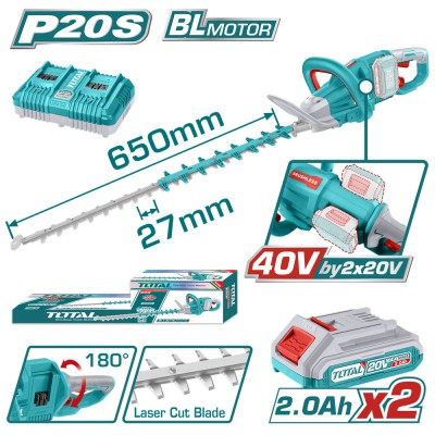 TOTAL - TOTAL - TRIMMER PENTRU TUNS GARD VIU - LI-ION - 40V (INCLUDE ACUMULATOR SI INCARCATOR) PowerTool TopQuality foto