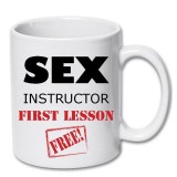Cana alba personalizata " Sex instructor, first lesson FREE ", INOVATIX&reg;. 330ml