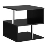 Masa Modernă Joasă de Salon cu 2 Rafturi din Lemn, Negru, 50x50x50cm, Design Elegant și Funcțional | HOMCOM | Aosom Rom&acirc;nia