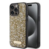 Husa pentru iPhone 15 Pro - Rhinestone Metal Logo (GUHCP15XPFGSBSD) - Yellow, Guess