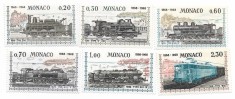 Monaco (3) - Locomotive - Aniversarea a 100 de ani de la infiintarea caii ferate Nisa-Monaco, 1968, serie neobliterata