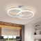 Lustra LED 48W, 2 cercuri albe, telecomanda wifi 2.4G, lumina rece/calda/neutra, intensitate reglabila