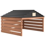 Outsunny Garaj pentru robot de tuns din lemn, adăpost cu acoperiș &icirc;n două ape, rezistent la intemperii, adăpost pentru mașina de tuns, 79 x 74 x 54 cm