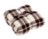 Cumpara ieftin Patura textil sherpa alb maro Veloso 150 x 200 cm