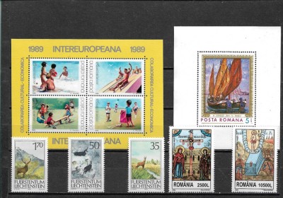 C5738- Lot timbre nestampilate MNH,Romania+Liechtenstein foto