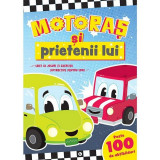 Carte de activitati Motoras si prietenii lui Editura Kreativ, 16 pagini, abtibilduri incluse, 3-10 ani