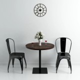 vidaXL Masă bistro, MDF și oțel, rotundă, 80x75 cm, Cenușiu &icirc;nchis