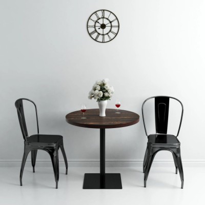 vidaXL Masă bistro, MDF și oțel, rotundă, 80x75 cm, Cenușiu &amp;icirc;nchis 245610 foto