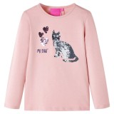 Tricou copii cu m&acirc;neci lungi, roz deschis 128