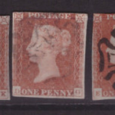 181-ANGLIA-Marea Britanie1841-1844=1d red-braun,8 timbre stampila cruce de Malta