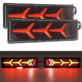 2 x LED Stopuri Lampa Lumini Spate Semnalizare Dinamica pentru Camion Remorca 12v 24v