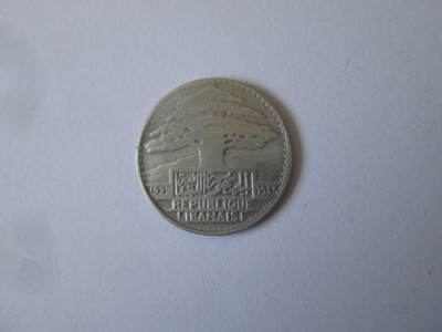 Rara! Liban 10 Piastres 1929 argint foto